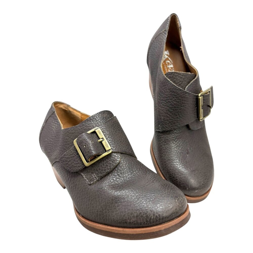 KORKS by Kork-Ease Gray Leather Monk Strap Booties